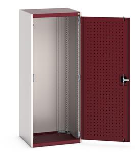 40011017.** cubio cupboard with perfo doors. WxDxH: 650x525x1600mm. RAL 7035/5010 or selected